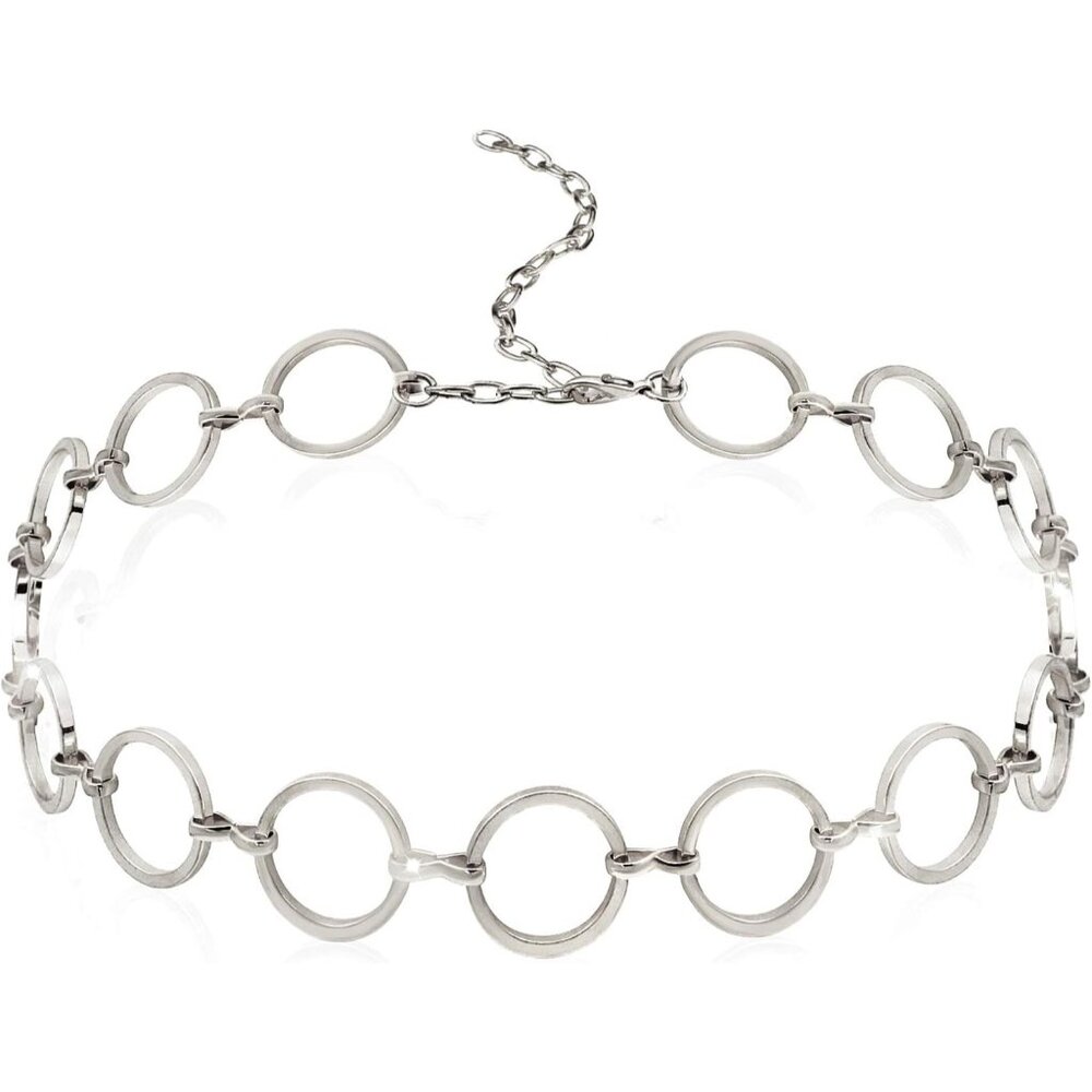 Choker Necklace - Simple Geometric Circle Choker Statement Clavicle Necklace for